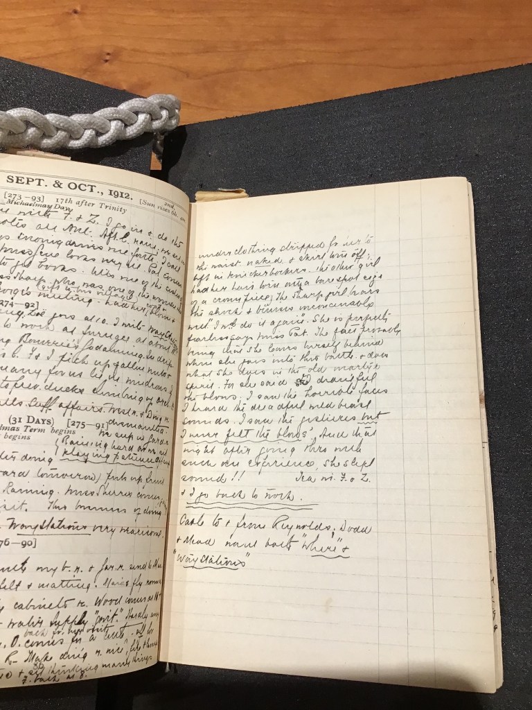 Elizabeth's 1912 diary housed at FALES Library at NYU University, photo courtesy of Independent Age
